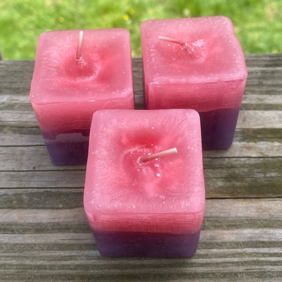 Romantic Evening Jasmine and Rose Candles Crystal Journey Candles square votives - Picture 4 of 5